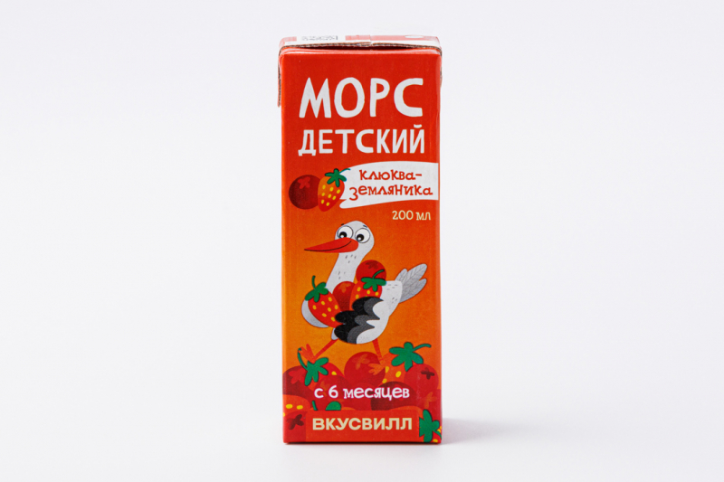 Морс детский клюква-земляника, 200 мл